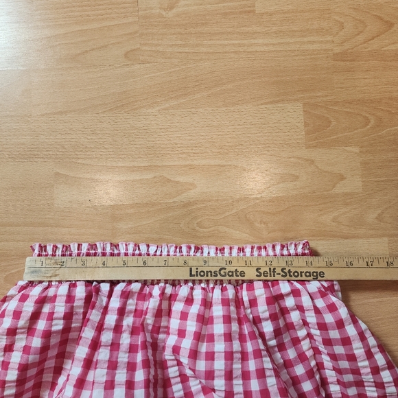 Torrid Midi Seersucker Smocked Skirt Set Pink White Gingham Plaid Size 1X - Picture 8 of 16